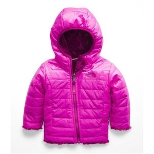 North Face Girls Coat Mossbub Puffer Reversible Pink 2T Heatseek Water Repellent